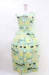 画像1: Jane Marple / Jolies broderies square dress  citron green H-26-04-13-009-JM-OP-KB-ZH (1)