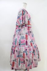 画像2: Jane Marple Dans Le Salon / Constructed stripes surf dress M ピンク H-26-04-13-016-JM-OP-KB-ZH (2)
