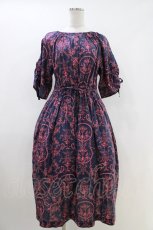 画像1: Jane Marple Dans Le Salon / Marie Antoinette drawstring sleeve dress Free ネイビー H-26-04-13-020-JM-OP-KB-ZH (1)