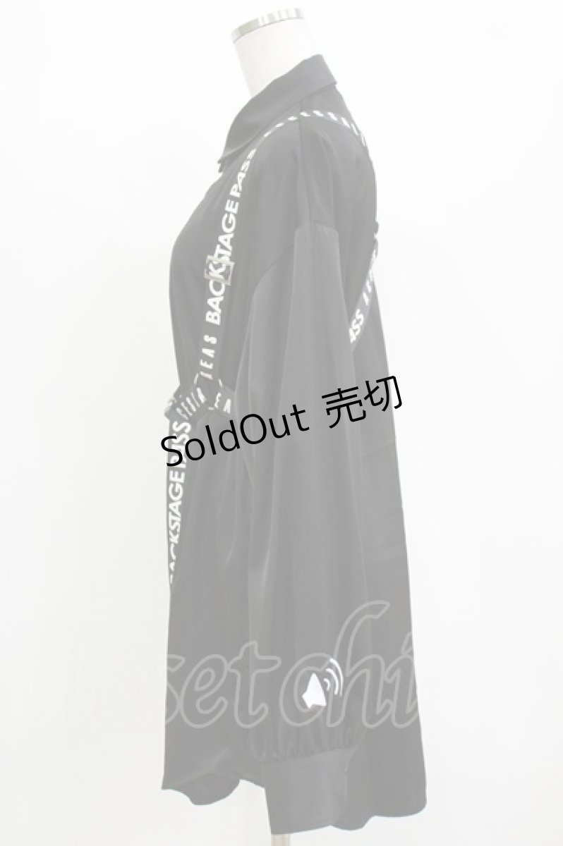 画像2: BACKSTAGE PASS / PARACHUTE BELTビッグシルエットシャツ  ブラック H-26-04-14-031-PU-BL-KB-ZH (2)