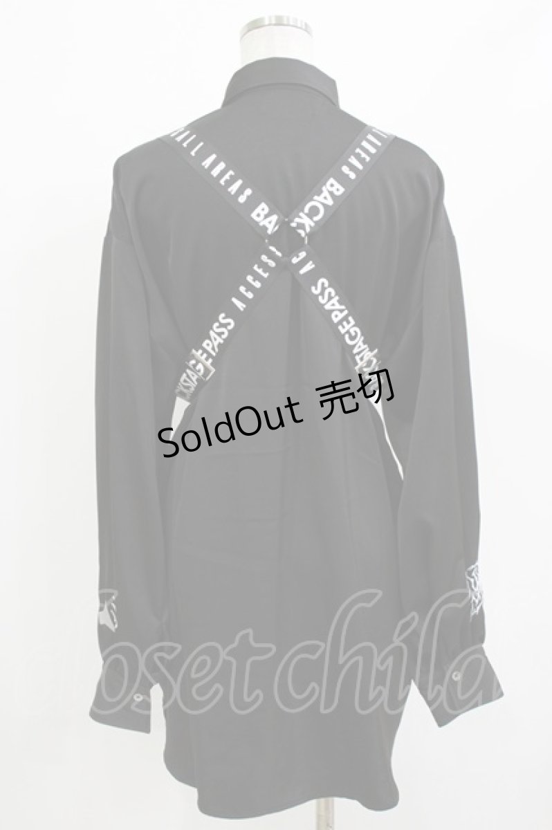 画像3: BACKSTAGE PASS / PARACHUTE BELTビッグシルエットシャツ  ブラック H-26-04-14-031-PU-BL-KB-ZH (3)