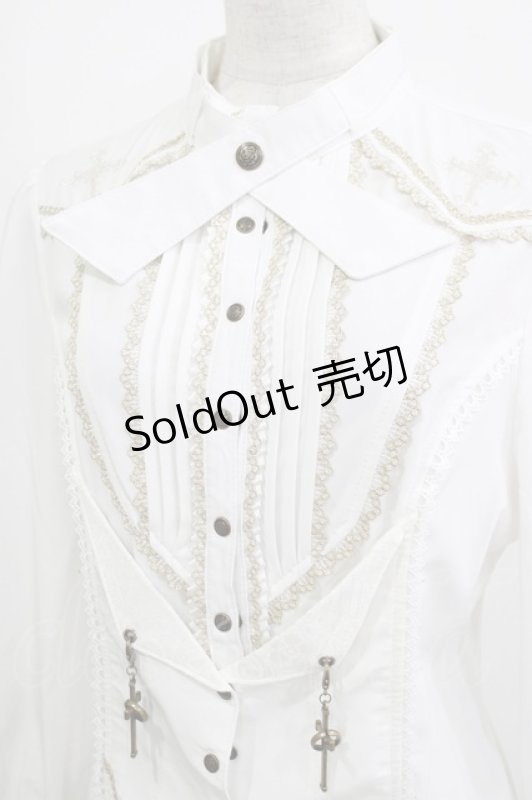 画像4: Ozz oneste / クロスチャーム付ブラウス  ホワイト H-26-04-14-033-OO-BL-KB-ZH (4)