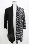 画像1: ALGONQUINS / プリント切替カーディガン  黒×グレー H-26-04-14-042-AL-TO-KB-ZH (1)