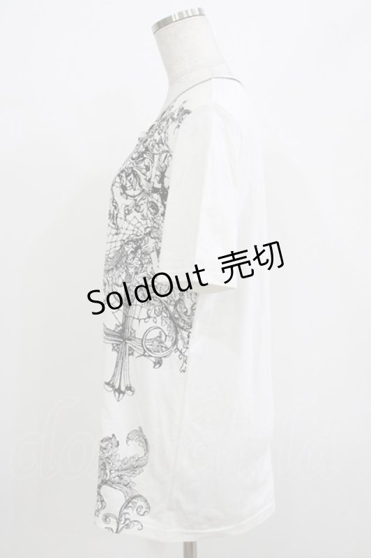 画像2: ALGONQUINS / プリント半袖カットソー  白 H-26-04-14-050-AL-TO-AK-ZH (2)