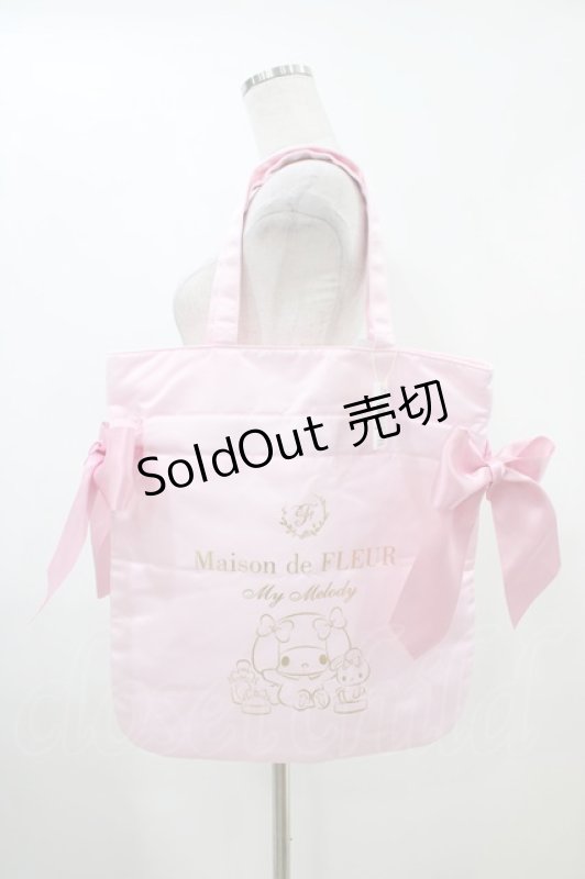 画像1: Maison de FLEUR / マイメロディ/ダブルリボントート  ピンク H-26-04-14-1041-LO-BG-NS-ZH (1)