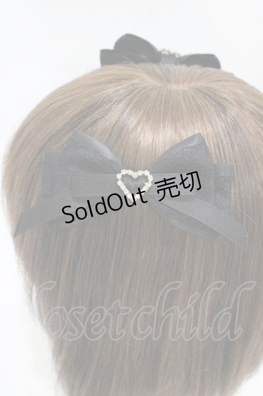 画像3: Rojita / サテンリボンレースレイヤードツインクリップ  ブラック H-26-04-14-1003-LO-AC-NS-ZH (3)