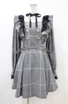 画像1: Rojita / チョーカーリボンクロスベルトワンピース Free ブラックチェック H-26-04-14-1047-LO-OP-NS-ZH (1)