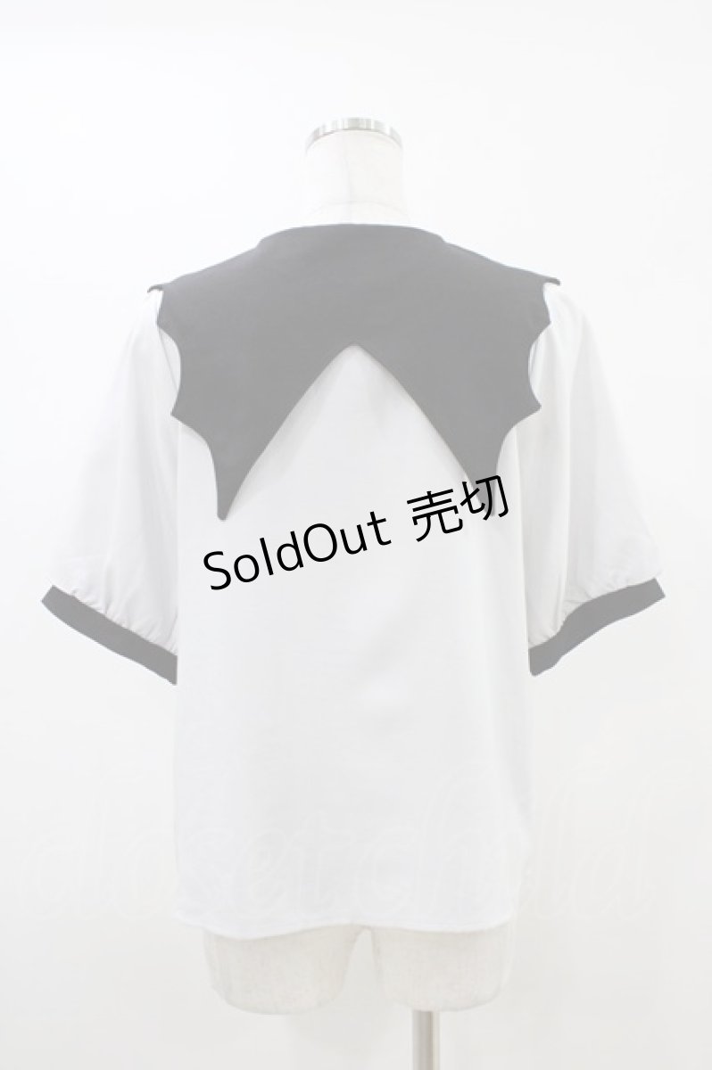 画像2: DearMyLove / デビルモチーフ襟ブラウス M ホワイトが薄いグレーになっています H-26-04-14-1053-EL-BL-NS-ZH (2)