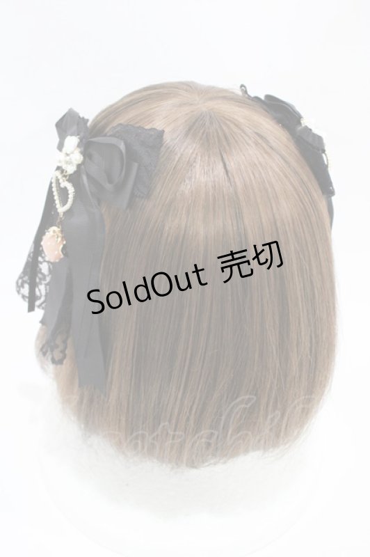 画像2: LIZ LISA / ストロベリーリボンクリップ  ブラック H-26-04-14-1001-LO-AC-NS-ZH (2)