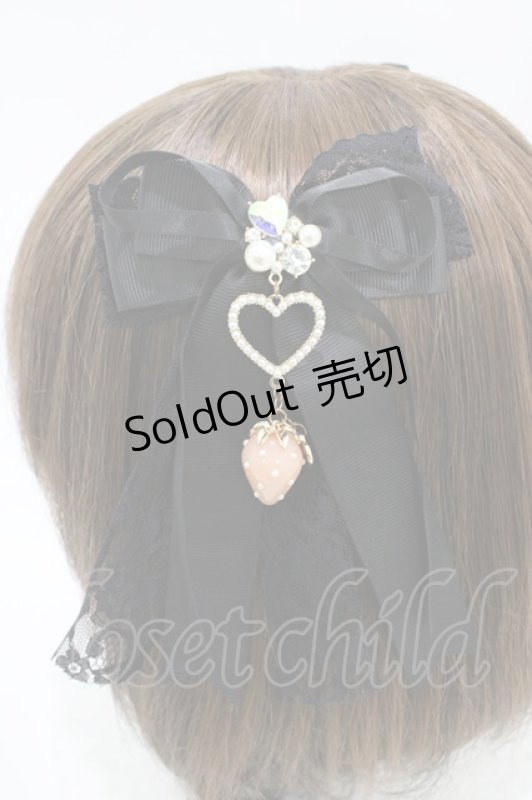 画像3: LIZ LISA / ストロベリーリボンクリップ  ブラック H-26-04-14-1001-LO-AC-NS-ZH (3)