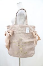 画像1: Maison de FLEUR / ポムポムプリン/ダブルリボントート  ベージュ H-26-04-14-1032-LO-BG-NS-ZH (1)