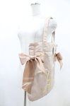 画像2: Maison de FLEUR / ポムポムプリン/ダブルリボントート  ベージュ H-26-04-14-1032-LO-BG-NS-ZH (2)