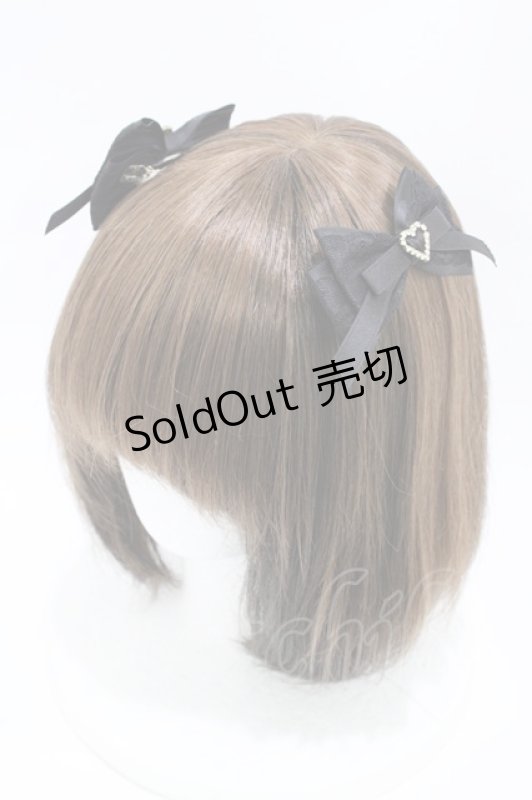 画像1: Rojita / サテンリボンレースレイヤードツインクリップ  ブラック H-26-04-14-1003-LO-AC-NS-ZH (1)