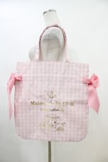 画像1: Maison de FLEUR / マイメロディ/ダブルリボントート  ギンガムピンク H-26-04-14-1037-LO-BG-NS-ZH (1)