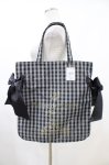 画像1: Maison de FLEUR / クロミ/ダブルリボントート  ギンガムブラック H-26-04-14-1038-LO-BG-NS-ZH (1)