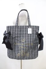 画像1: Maison de FLEUR / クロミ/ダブルリボントート  ギンガムブラック H-26-04-14-1038-LO-BG-NS-ZH (1)