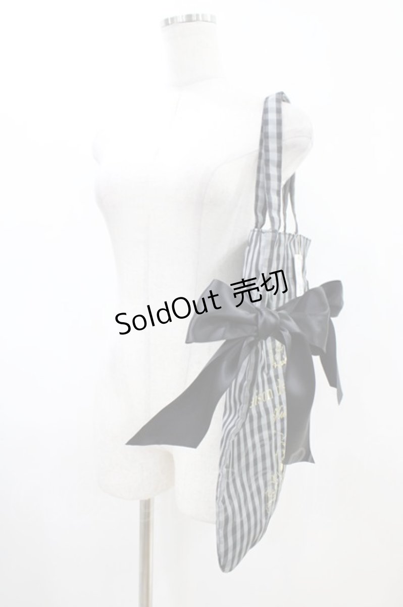 画像2: Maison de FLEUR / クロミ/ダブルリボントート  ギンガムブラック H-26-04-14-1038-LO-BG-NS-ZH (2)