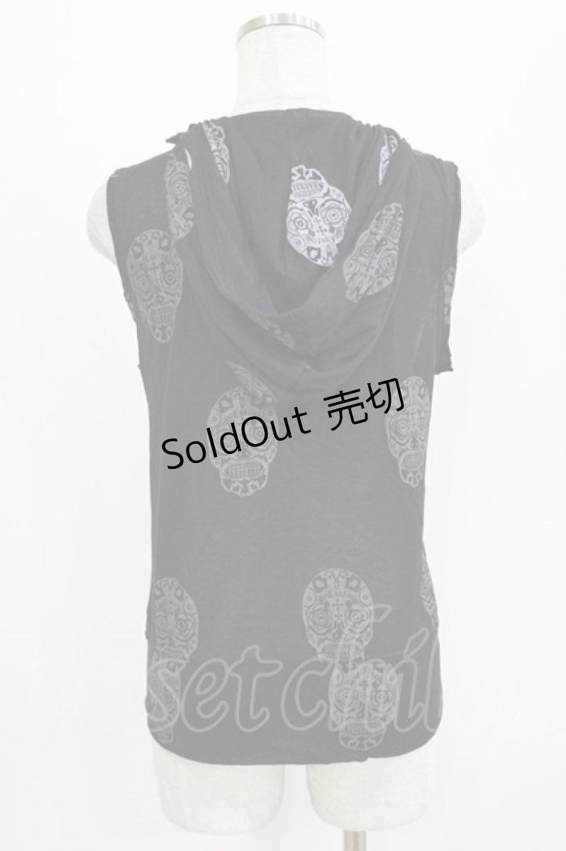 画像3: NAOTO SEVEN / プリントフードベスト  ブラック H-26-04-14-057-HN-TO-KB-ZH (3)