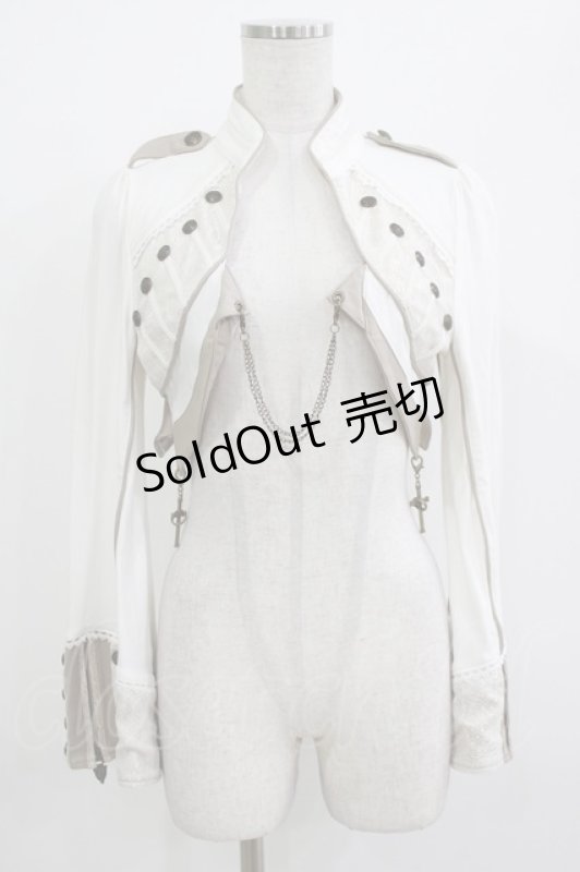 画像1: Ozz oneste / チェーン付ボレロジャケット  オフホワイト×ゴールド H-26-04-14-007-OO-JA-KB-ZH (1)