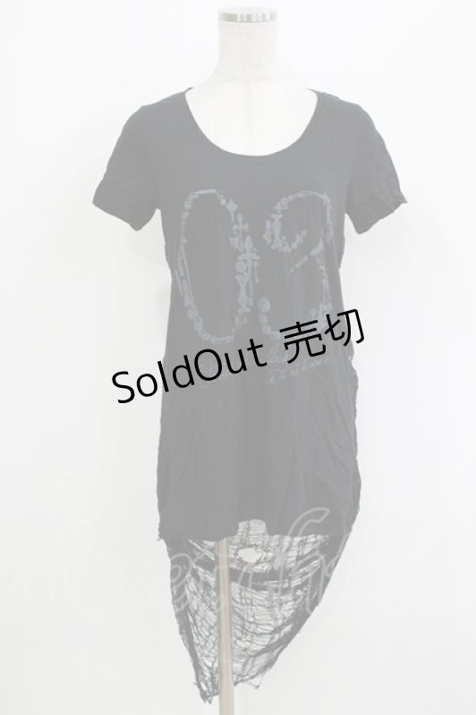 画像1: HEAVEN and Earth / ダメージ切替カットソー  ブラック H-26-04-14-067-PU-TO-KB-ZH (1)