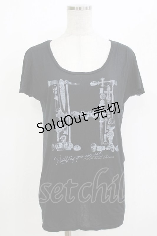 画像1: HEAVEN and Earth / プリントカットソー  ブラック H-26-04-14-068-PU-TO-KB-ZH (1)