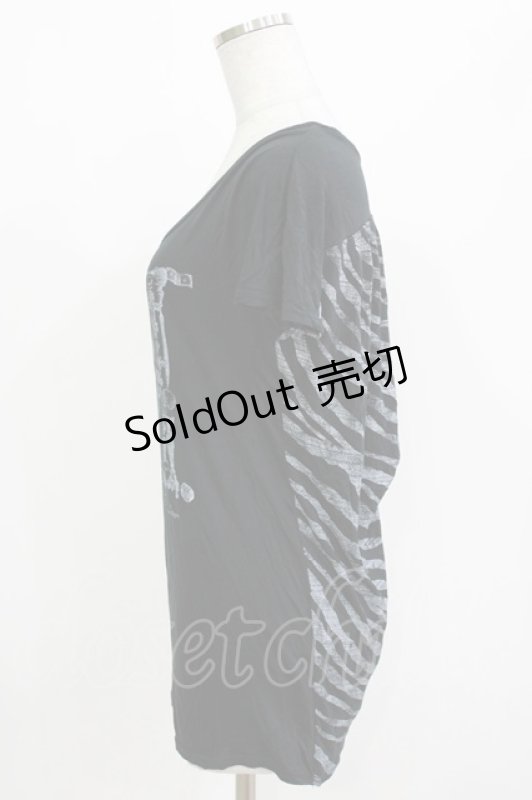 画像2: HEAVEN and Earth / プリントカットソー  ブラック H-26-04-14-068-PU-TO-KB-ZH (2)