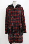 画像1: ALGONQUINS / チェックダッフルコート  レッド H-26-04-14-008-AL-CO-KB-ZH (1)