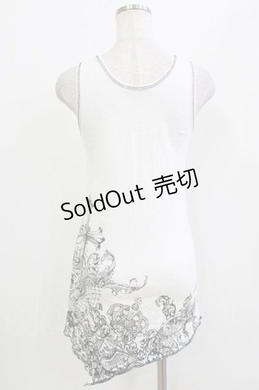 画像3: ALGONQUINS / プリントアシメタンク  白×黒 H-26-04-14-069-AL-TO-KB-ZH (3)