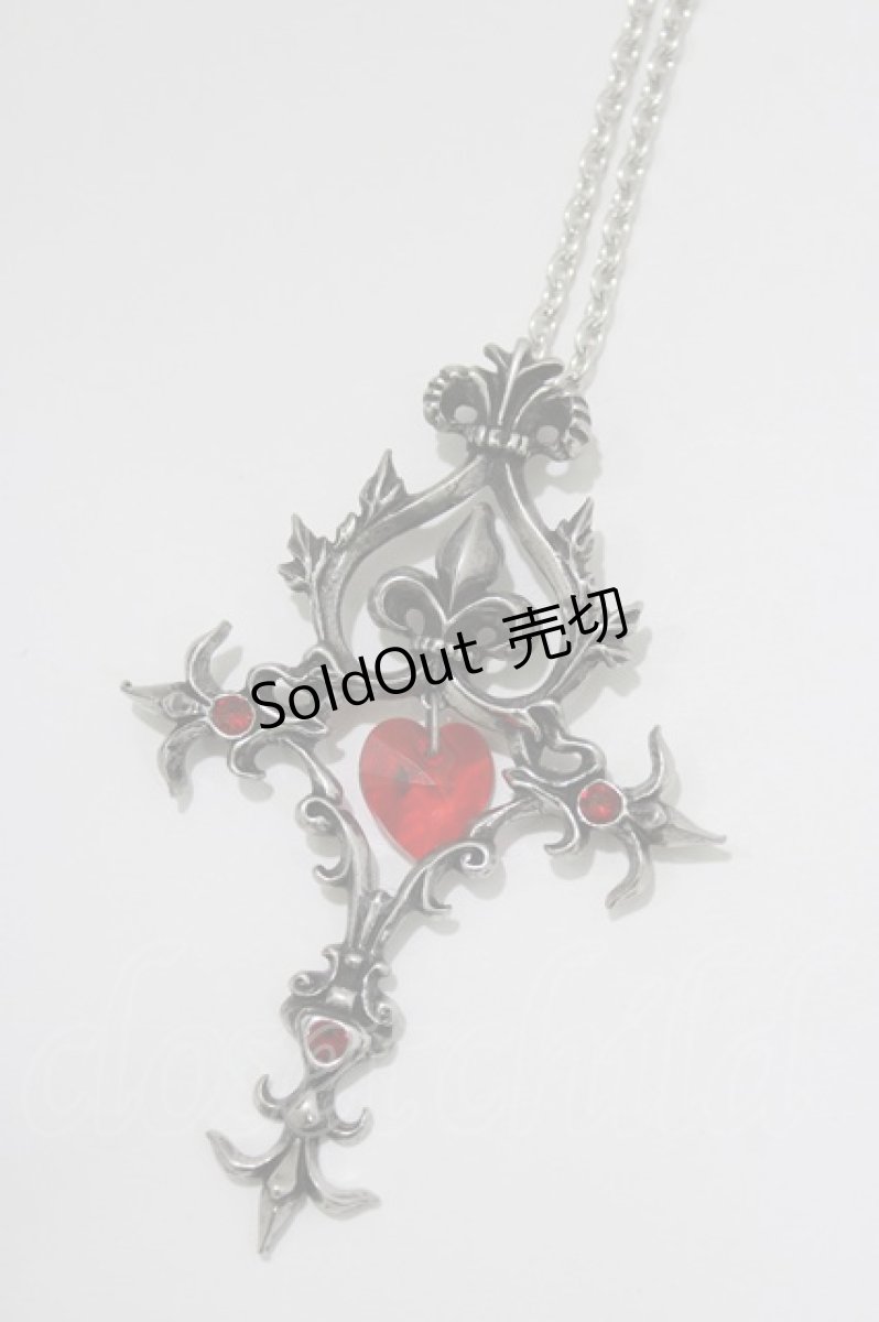 画像1: ALCHEMY GOTHIC / ハートクロスネックレス  シルバー H-26-04-14-077-GO-AC-KB-ZH (1)