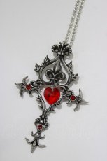 画像1: ALCHEMY GOTHIC / ハートクロスネックレス  シルバー H-26-04-14-077-GO-AC-KB-ZH (1)