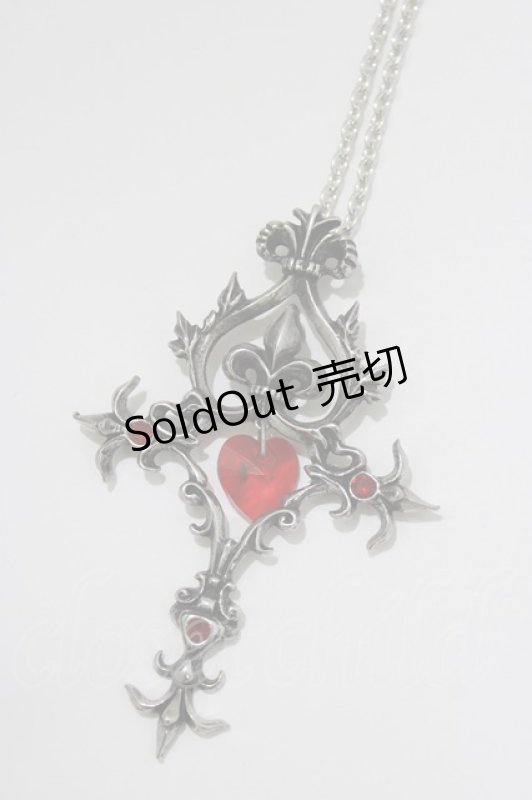 画像1: ALCHEMY GOTHIC / ハートクロスネックレス  シルバー H-26-04-14-077-GO-AC-KB-ZH (1)