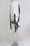 画像2: Amilige / ロゴベルトボンテージパンツ  白×黒 H-26-04-14-014-PU-PA-KB-ZH (2)