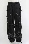 画像1: BACKSTAGE PASS / パラシュートワイドカーゴパンツ  ブラック H-26-04-14-015-PU-PA-KB-ZH (1)