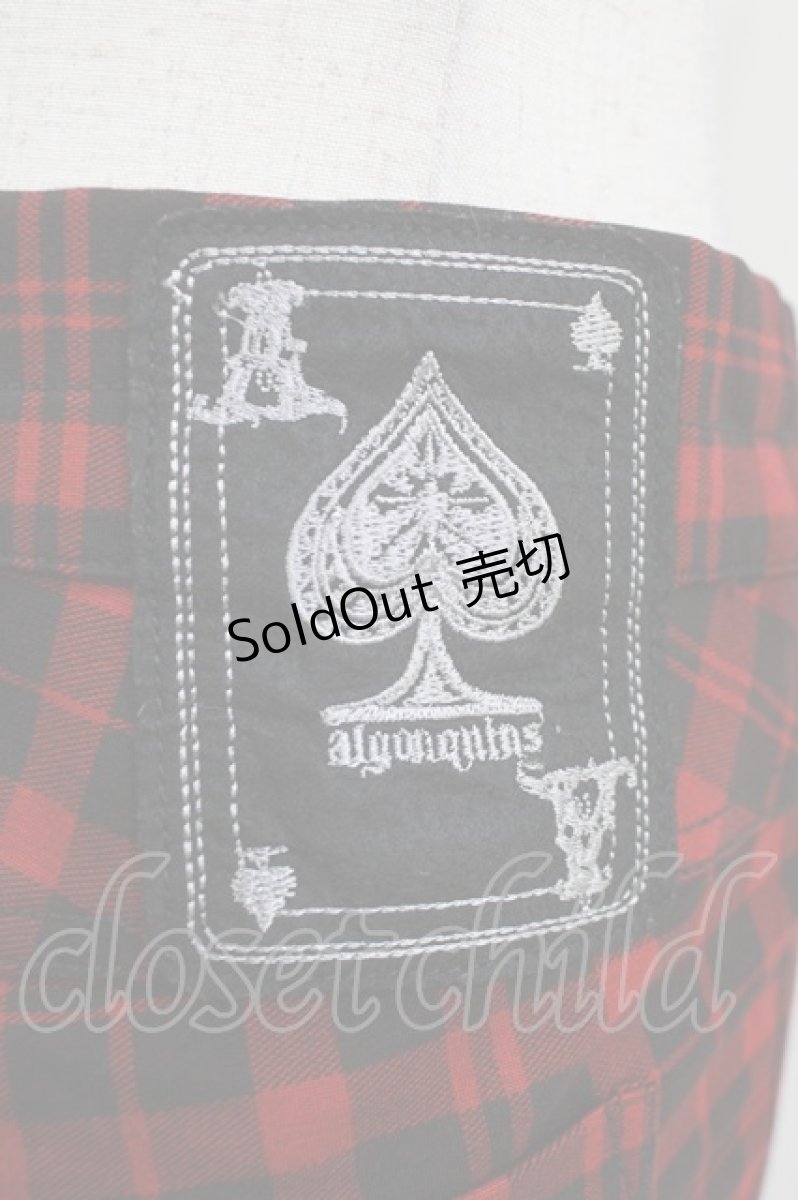 画像4: ALGONQUINS / チェックパンツ  赤 H-26-04-14-018-AL-PA-KB-ZH (4)