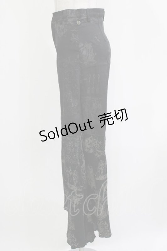 画像2: NAOTO SEVEN / 異素材切替パンツ  ブラック H-26-04-14-021-HN-PA-KB-ZH (2)