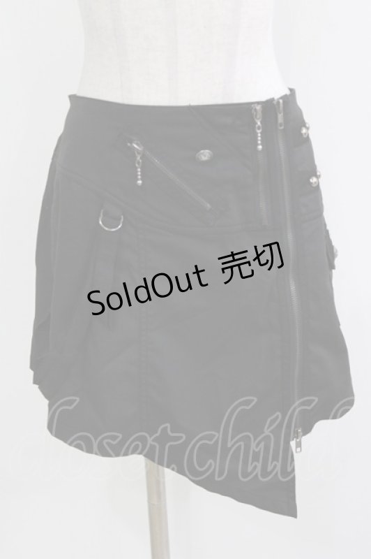 画像1: ALGONQUINS / ZIPオーバースカート  ブラック H-26-04-14-024-AL-SK-KB-ZH (1)