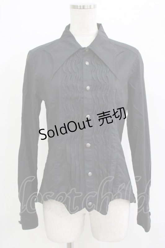 画像1: ALGONQUINS / コウモリ衿ブラウス  ブラック H-26-04-14-025-AL-BL-KB-ZH (1)