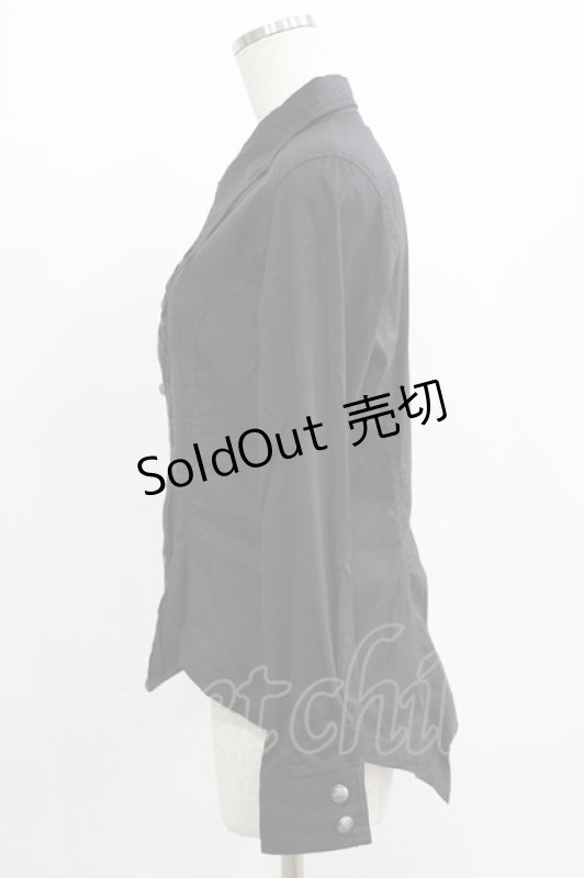 画像2: ALGONQUINS / コウモリ衿ブラウス  ブラック H-26-04-14-025-AL-BL-KB-ZH (2)