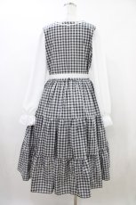 画像2: marcHenTica / チェックワンピース ハーフエルフ オフ/ブラック H-26-04-15-027-LO-OP-NS-ZH (2)