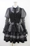 画像1: To Alice / ストライプレイヤード風ワンピース M ブラック×グレー H-26-04-15-032-LO-OP-YZ-ZH (1)