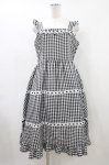 画像1: Cherirulu Chocola / ギンガムチェックジャンパースカート LL ブラック H-26-04-15-034-GO-OP-NS-ZH (1)