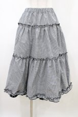 画像1: m petit by misako / NINA'S/RVパニエスカート L ブラック/ブラックギンガム リバーシブル H-26-04-15-043-LO-SK-NS-ZH (1)