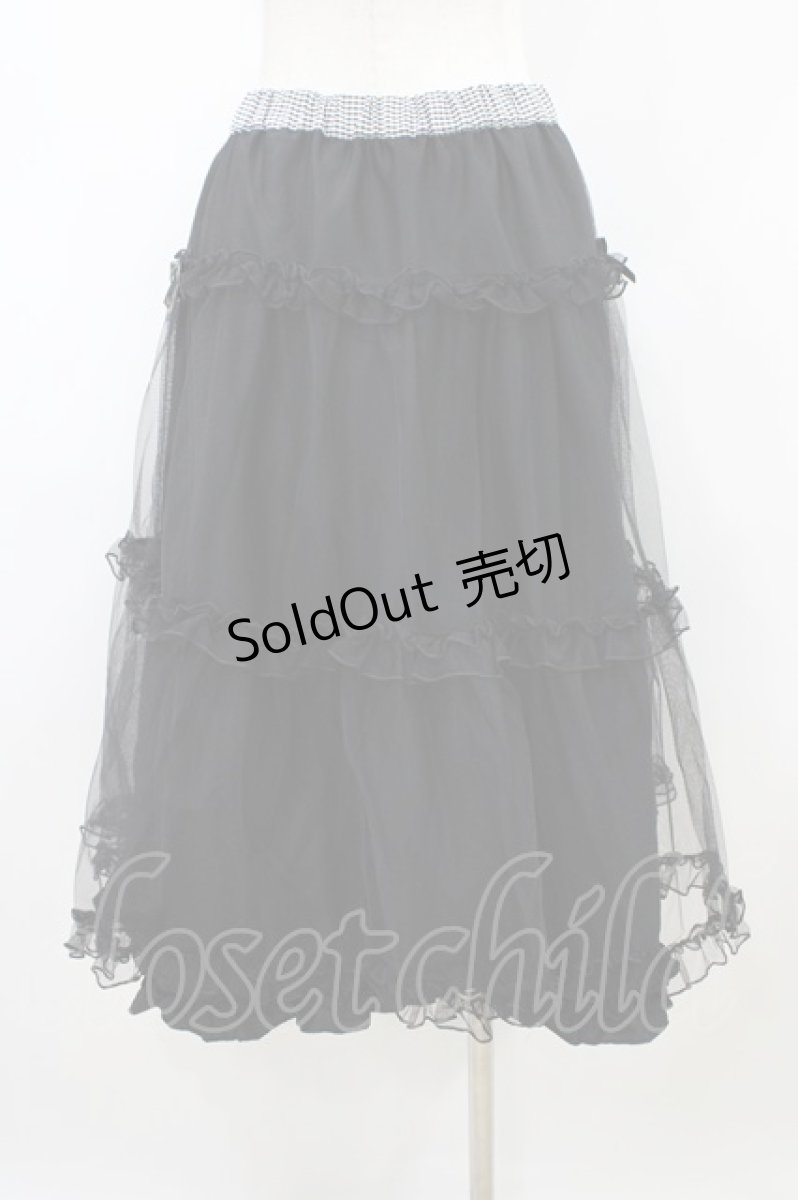 画像4: m petit by misako / NINA'S/RVパニエスカート L ブラック/ブラックギンガム リバーシブル H-26-04-15-043-LO-SK-NS-ZH (4)