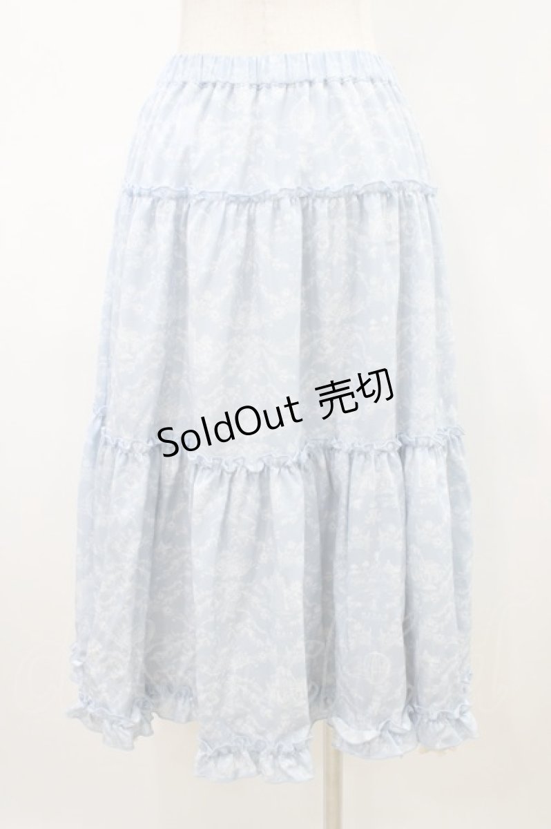 画像2: m petit by misako / NINA'S/RVパニエスカート L サックス/アイボリー リバーシブル H-26-04-15-044-LO-SK-NS-ZH (2)