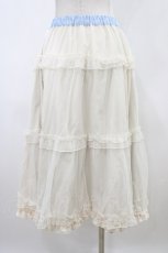 画像4: m petit by misako / NINA'S/RVパニエスカート L サックス/アイボリー リバーシブル H-26-04-15-044-LO-SK-NS-ZH (4)