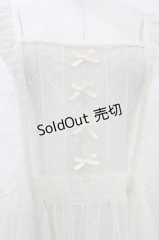 画像3: m petit by misako / TT*AOKドットリボンエプロン L 生成り H-26-04-15-046-LO-OP-YZ-ZH (3)