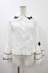 画像1: To Alice / リボンデコ姫袖ブラウス S 白×黒 H-26-04-15-047-LO-BL-YZ-ZH (1)
