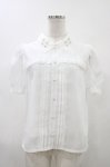 画像1: evelyn / フリル襟ビジューブラウス F オフ H-26-04-15-049-LO-BL-YZ-ZH (1)