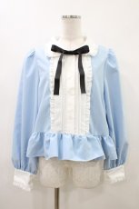 画像1: Cherirulu Chocola / MYリボンマルエリブラウス LL サックス H-26-04-15-052-GO-BL-NS-ZH (1)