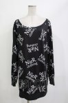 画像1: NieR Clothing / プリントトップス  黒/ロゴ H-26-04-15-1007-PU-BL-KB-ZH (1)
